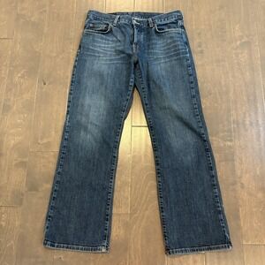 Lucky Brand Dungarees Jeans Women 8 Blue American Made Button Fly Stretch USA
